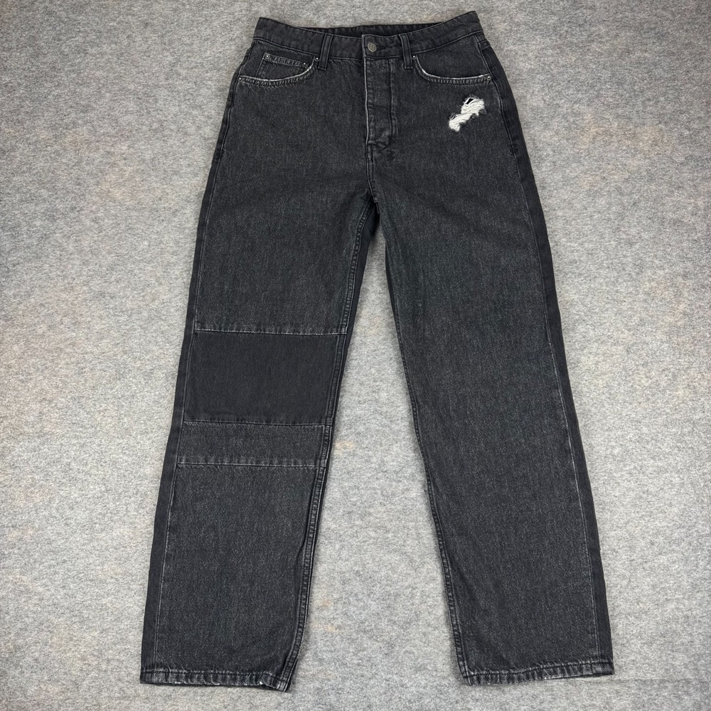 Ksubi Brooklyn Jean Destiny Noir 29" Relaxed Straight Button Fly Black Womens 28